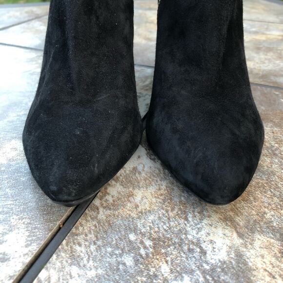 Calvin Klein Charlaine Black Suede Wedge Pointed Toe Ankle Booties 9.5 - Picture 7 of 12